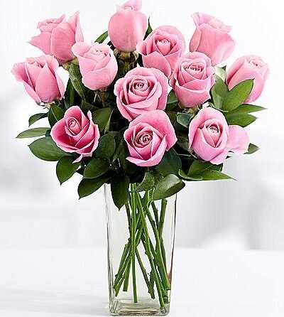 Long Stemmed Pink Bash Roses