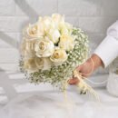 White Roses & Baby’s Breath Bridal Bouquet
