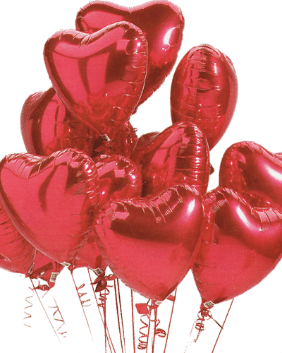 Dozen Hearts Helium Balloons